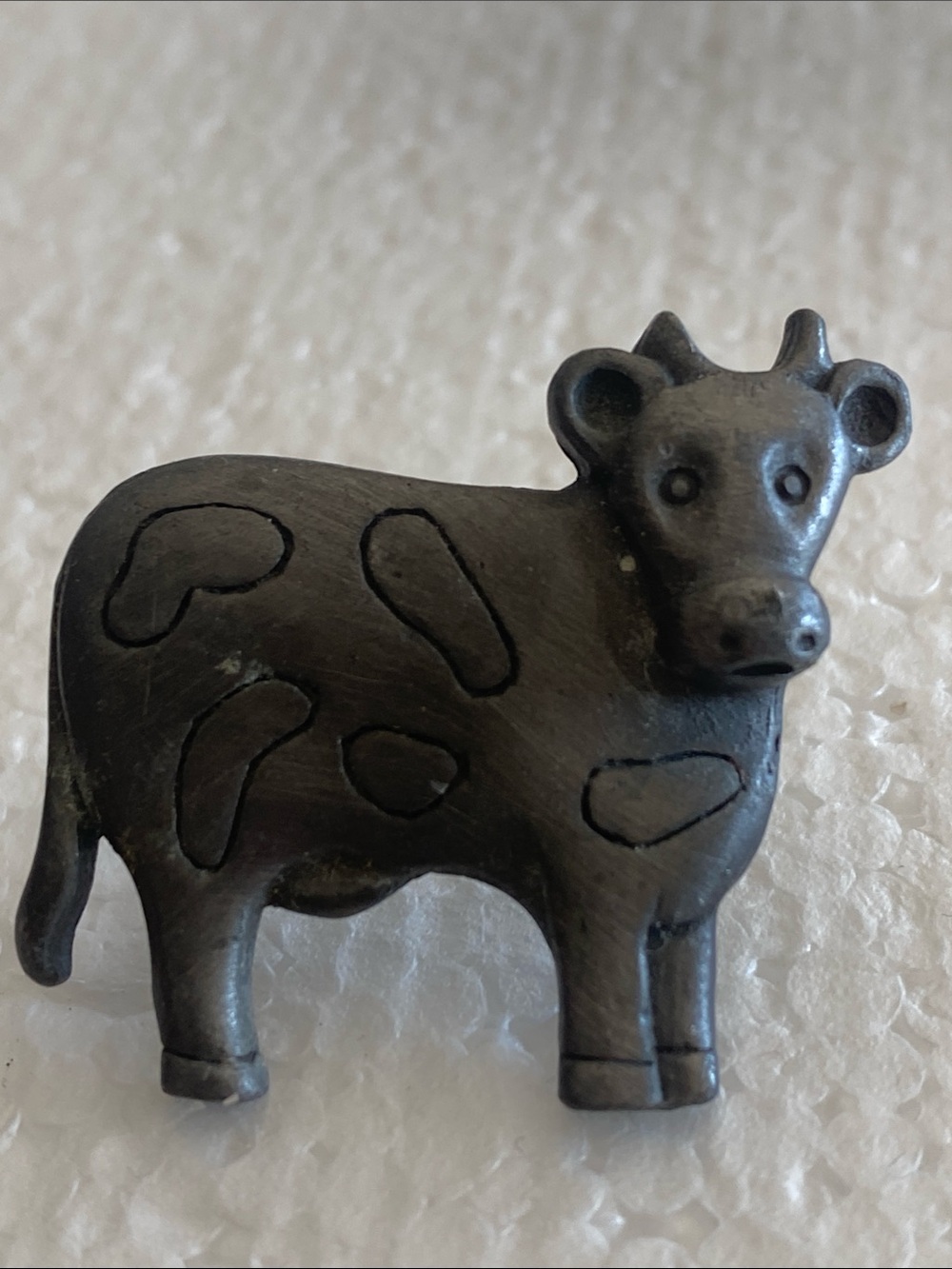Cute Cow Pin Brooch in Dark Pewter Tone